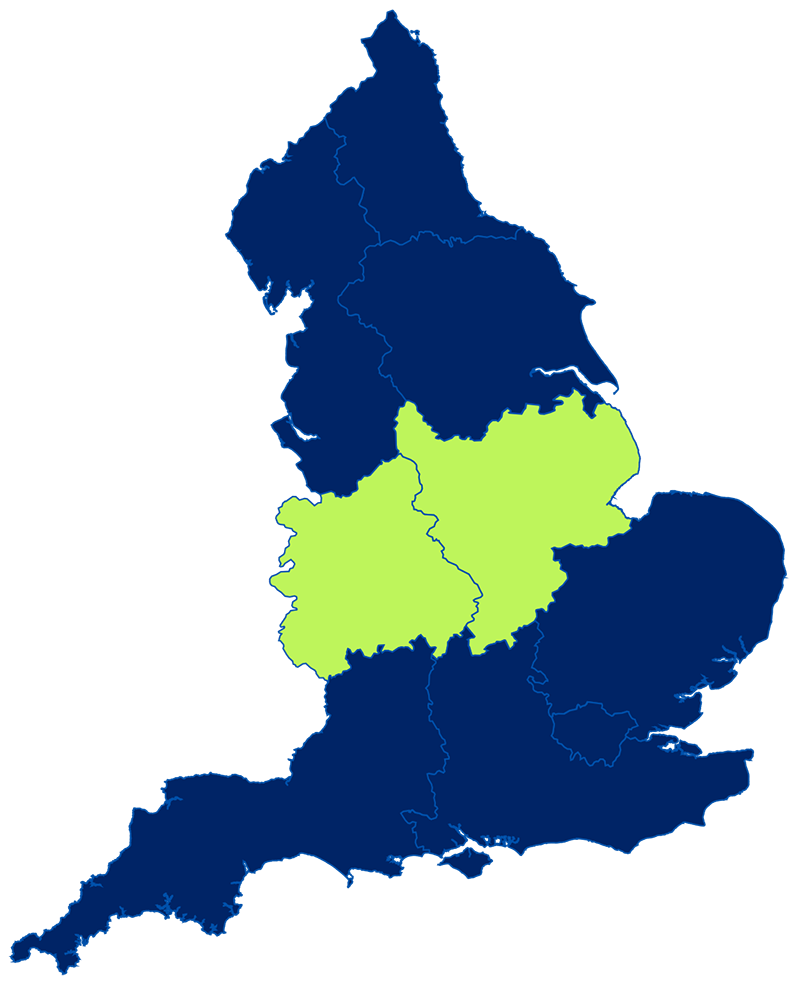 midlands england map